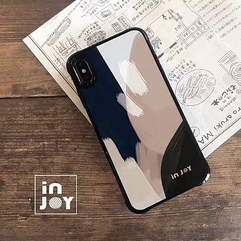 INJOYmall for iPhone XS max 低調中性幾何色塊 耐撞擊邊框手機殼
