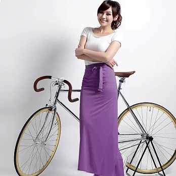 【遊遍天下】MIT涼感抗UV防曬吸排多功能一片裙(117)中大尺碼FREE紫