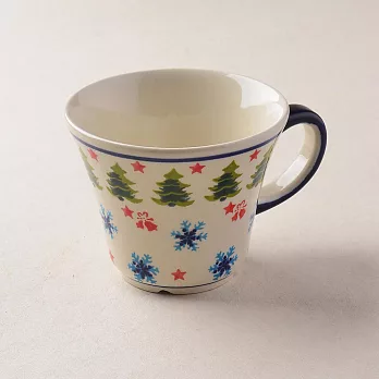 波蘭陶 耶誕雪花系列 寬口茶杯 240 ml 波蘭手工製