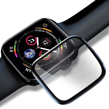Baseus for Apple Watch Series 4全螢幕曲面玻璃貼-黑色-40mm