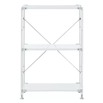 [MUJI無印良品]SUS鋼製層架組 /亮面淺灰/小/9S