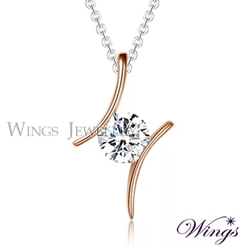 Wings 一克拉八心八箭項鍊《極光》｜玫瑰金色 閃耀擬真鑽 輕奢百搭款