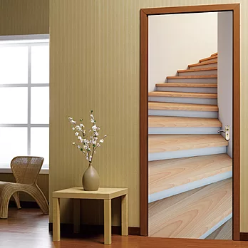 【EZlife】3D木門翻新神器美化貼(77*200cm)E.樓梯