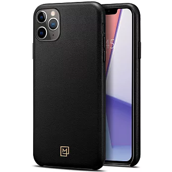 SGP / Spigen iPhone 11 Pro Max La Manon câlin-皮革手機保護殼爵士黑