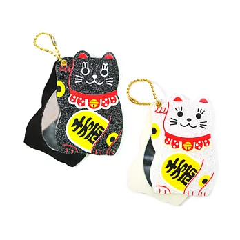 招財貓旋轉鏡子招財貓鏡子-黑