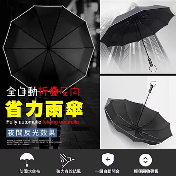 全自動折疊反向省力雨傘 深藍