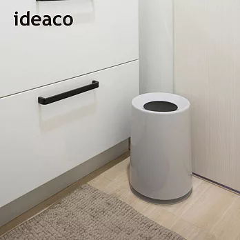 【日本ideaco】摩登圓形家用垃圾桶-6L -灰白