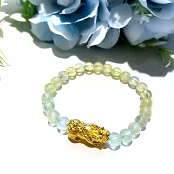 【Eli Jewelry】9999純金 富貴招財黃金貔貅天然葡萄石黃金手鍊 中性/女用(附金飾保證卡 精美禮物包裝)