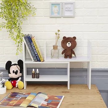 【ikloo】簡約百變伸縮置物書架 白色