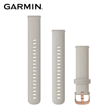 【GARMIN】Quick Release 18mm vivomove 3S 矽膠錶帶淡沙色矽膠錶帶暨玫瑰金錶扣