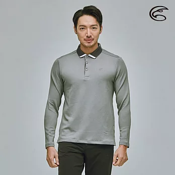 ADISI 男抑菌單向導濕WaterFree長袖POLO衫AL2021044 (M-2XL) (隔濕紗 吸濕排汗 速乾 抗菌 保暖) M 中灰麻灰