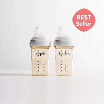 hegen 金色奇蹟PPSU多功能方圓型寬口奶瓶 雙瓶組240ml