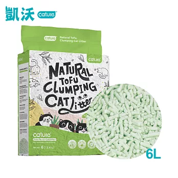 【CATURE凱沃】天然豆腐凝結貓砂6L(4入組) 綠茶6L(綠)