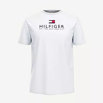 TOMMY HILFIGER 男版素色經典LOGO圓領棉質短袖  S 白