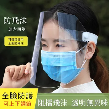 CS22 全臉防飛沫透明防護面罩-3入組 透明色