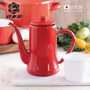 原廠正品【日本月兔印】Slim經典系 日製細口琺瑯手沖壺-700ml 熱情紅