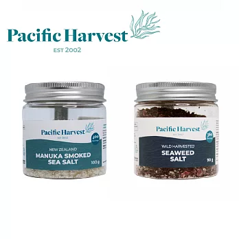 【壽滿趣】Pacific Harvest 紐西蘭天然麥蘆卡煙燻海鹽100g+野生紅藻海鹽90g