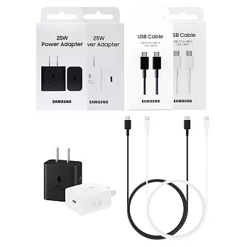 Samsung三星 原廠 25W PD 3.0超快充T2510+3A,1.8m 雙Type C 線DX310 (公司貨)  黑色