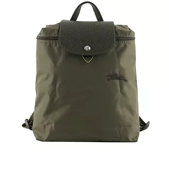 LONGCHAMP LE PLIAGE GREEN再生帆布折疊後背包 (森林綠)