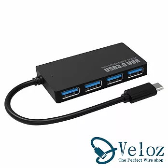 Veloz-Type-C轉USB3.1 4HUB集線器附5v供電孔(Velo-31)