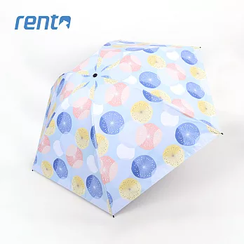 【rento】日式超輕黑膠蝴蝶傘 夏日煙花(藍)
