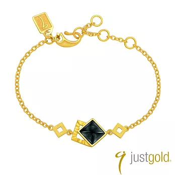 【Just Gold 鎮金店】幾何魅力系列 純金手鍊