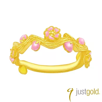 【Just Gold 鎮金店】喜‧玲瓏純金系列 黃金戒指(簡約)(港圍) 9 黃金