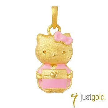 【Just Gold 鎮金店】櫻花舞姬Kitty 純金吊墜