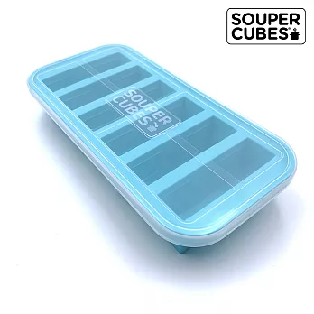 【Souper Cubes】多功能食品級矽膠保鮮盒-湖水綠-6格(125ML/格)