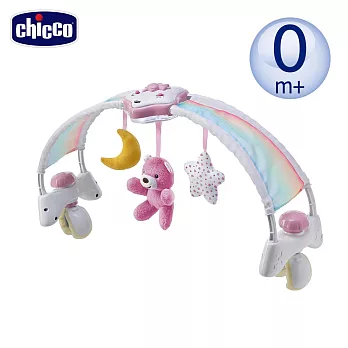 chicco-2合1彩虹柔光音樂拱橋 -粉紅