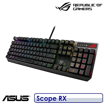 【送原廠ROG電競滑鼠墊】ASUS 華碩 ROG Strix Scope RX RGB 光學機械鍵盤  青軸