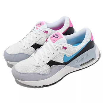 Nike 休閒鞋 Air Max Systm GS 大童鞋 女鞋 白 藍 陰陽鞋 氣墊 DQ0284-106