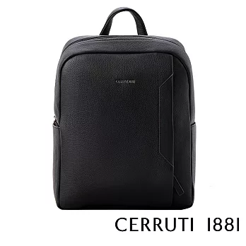 【Cerruti 1881】限量2折 義大利頂級小牛皮後背包 全新專櫃展示品(黑色 CEZA05323M)