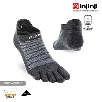 【injinji】Run輕量羊毛五趾隱形襪NX L 石板灰