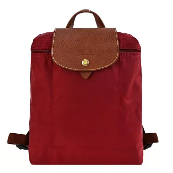 LONGCHAMP LE PLIAGE系列再生尼龍摺疊後背包 紅