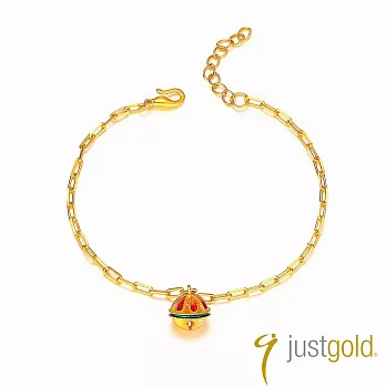 【Just Gold 鎮金店】福鈴釉彩  黃金手鍊