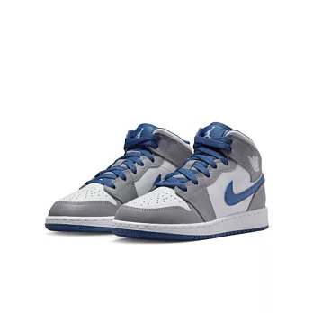 Nike AIR JORDAN 1 MID (GS) 中大童籃球鞋-灰藍-DQ8423014 US5 灰色