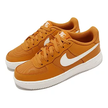 Nike 休閒鞋 Air Force 1 LV8 2 GS 大童鞋 女鞋 棕 白 皮革 AF1 DX1656-800