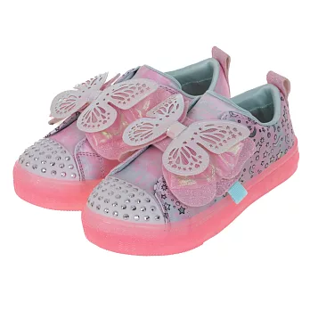 SKECHERS SHUFFLE BRIGHTS 燈鞋 中大童休閒鞋-粉-314270LLPMT 21 粉紅色