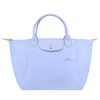 LONGCHAMP LE PLIAGE GREEN系列刺繡短把再生尼龍摺疊水餃包(中) 天澄