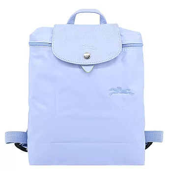 LONGCHAMP LE PLIAGE GREEN系列刺繡再生尼龍摺疊後背包 天澄