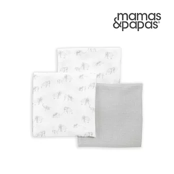 Mamas & Papas Muslin紗布巾3入組(90x90cm) 象拔拔