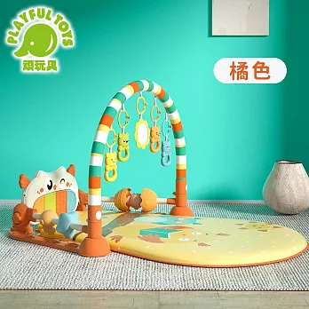 【Playful Toys 頑玩具】貓頭鷹嬰兒腳踏琴健力架 (健身架 踢踢琴 寶寶遊戲墊) YL619A 橘色