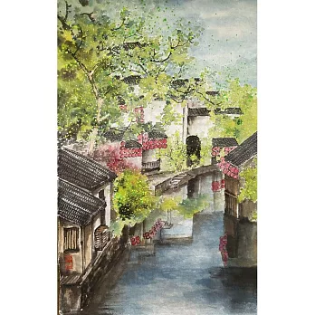 【玲廊滿藝】伍金環-水鄉的慶典75x47cm