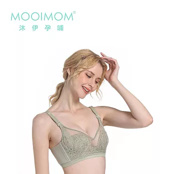 MOOIMOM 沐伊孕哺 小V鏤空蕾絲哺乳內衣 - 多款可選 - 湖水綠XL