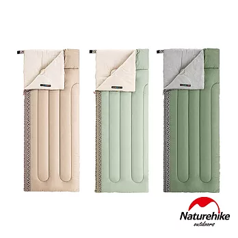 Naturehike L150質感圖騰透氣可機洗信封睡袋 標準款 2入組 夜幕綠+卡其