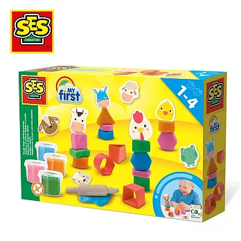 荷蘭SES 創意黏土動物疊疊樂組4色x90gr-14439