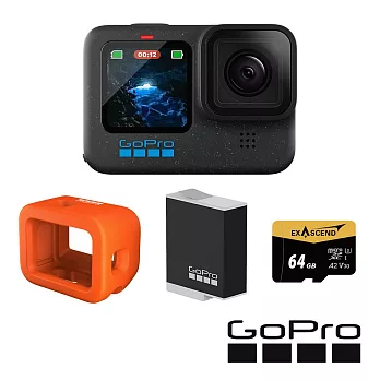 【GoPro】HERO 12 水上活動套組 (HERO12單機+Floaty防沉漂浮套+Enduro原廠充電電池+64G記憶卡) 正成公司貨