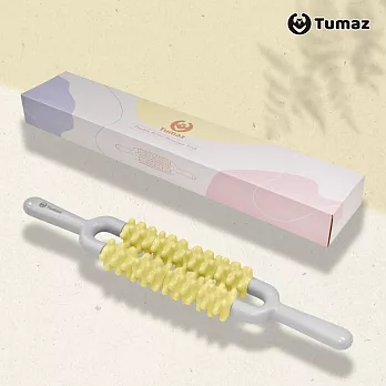 【Tumaz月熊健身】雙排按摩棒滾輪棒 按摩紓緩  萊姆黃