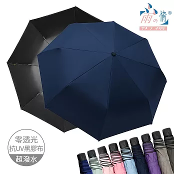 【雨之情】防曬膠輕鋁抗風折疊傘 經典藍